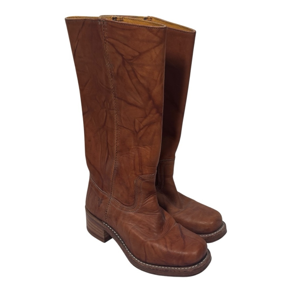 Frye Cognac Campus Boots Size 6